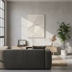 quadro decorativo abstrato fluxo de linhas pretas fundo areia modelo 1 (cópia)