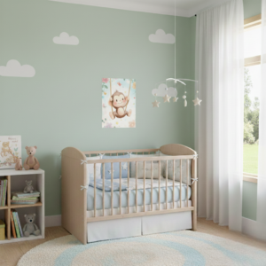 quadro infantil macaco feliz