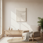 quadro decorativo abstrato fluxo de linhas marrom modelo 1