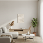 quadro decorativo abstrato fluxo de linhas marrom modelo 2