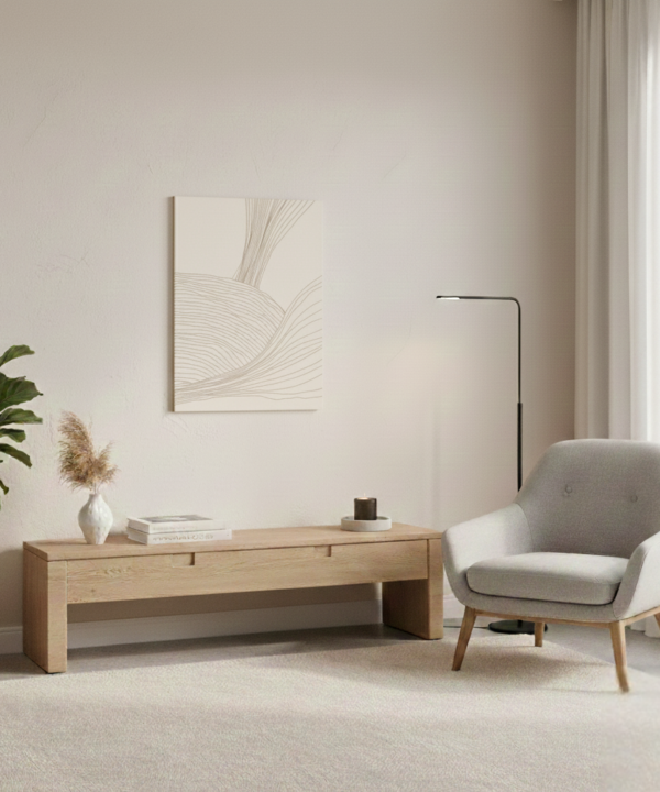 quadro decorativo abstrato fluxo de linhas marrom modelo 3