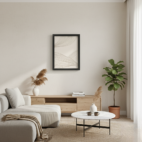 quadro decorativo abstrato fluxo de linhas marrom modelo 2