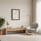 quadro decorativo abstrato fluxo de linhas marrom modelo 3