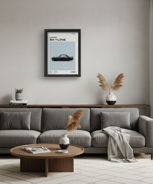 quadro decorativo carro nissan skyline 2000 gt r hakosuka