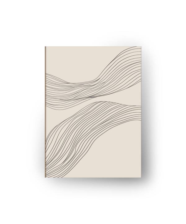 quadro decorativo abstrato fluxo de linhas pretas fundo areia