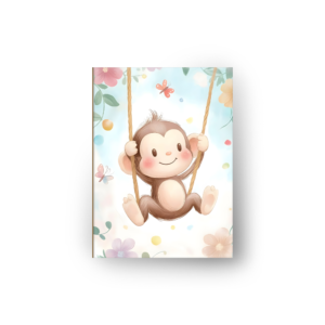 quadro infantil macaco feliz