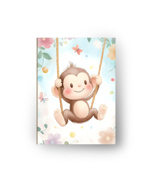 quadro infantil macaco feliz