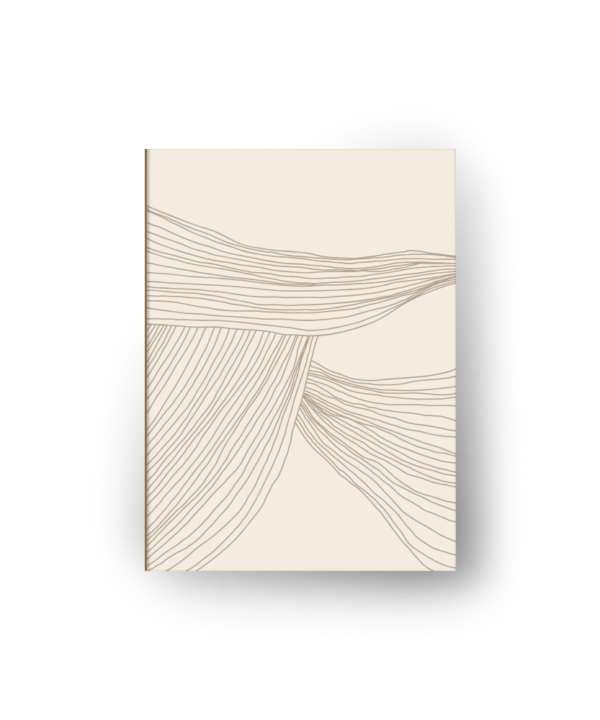 quadro decorativo abstrato fluxo de linhas marrom modelo 1