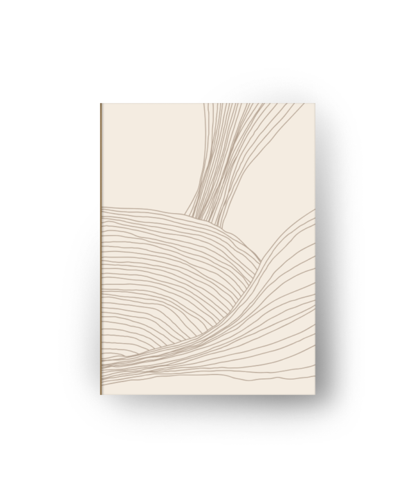 quadro decorativo abstrato fluxo de linhas marrom modelo 3