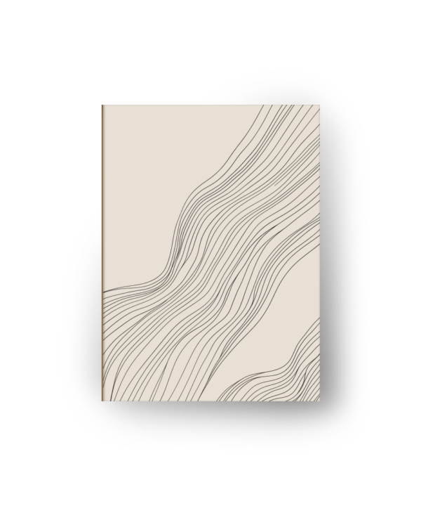 quadro decorativo abstrato fluxo de linhas pretas fundo areia modelo 2 (cópia)