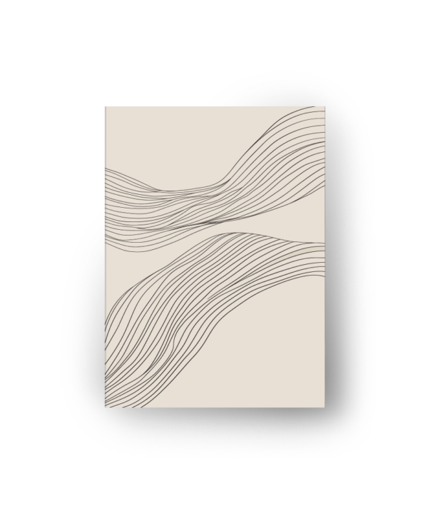 quadro decorativo abstrato fluxo de linhas pretas fundo areia