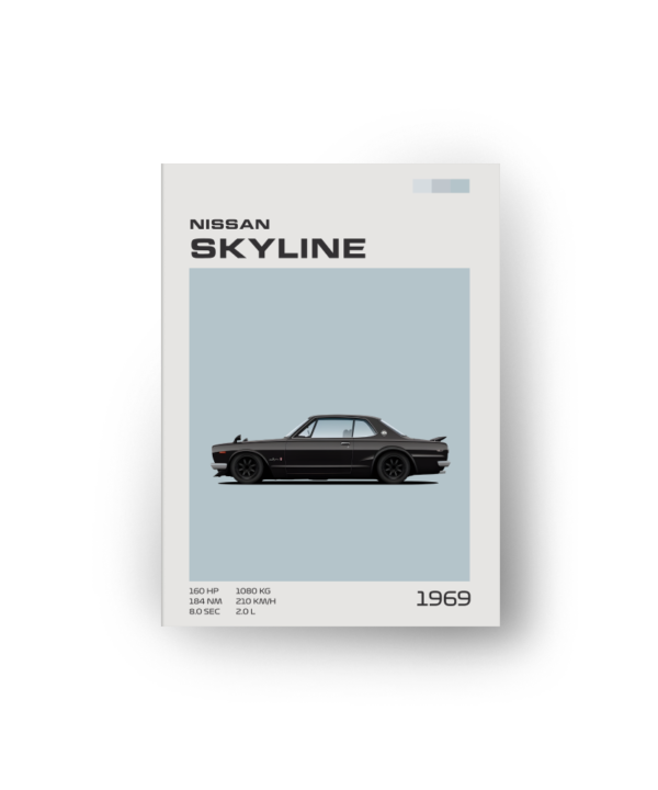 quadro decorativo carro nissan skyline 2000 gt r hakosuka