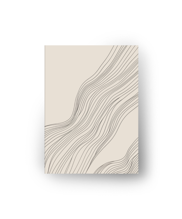 quadro decorativo abstrato fluxo de linhas pretas fundo areia modelo 2 (cópia)