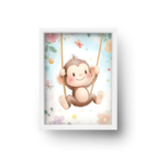 quadro infantil macaco feliz