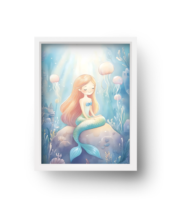 quadro infantil sereia mágica do mar