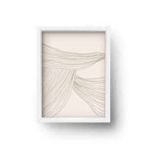 quadro decorativo abstrato fluxo de linhas marrom modelo 1