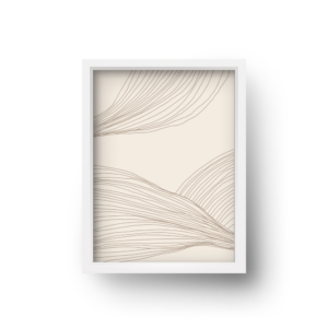 quadro decorativo abstrato fluxo de linhas marrom modelo 2