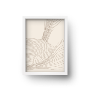 quadro decorativo abstrato fluxo de linhas marrom modelo 3