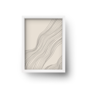 quadro decorativo abstrato fluxo de linhas pretas fundo areia modelo 2 (cópia)