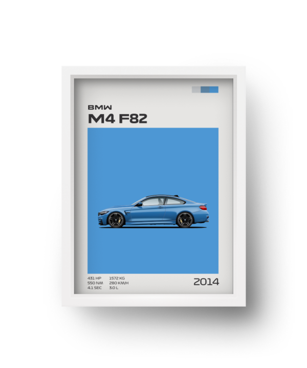 quadro decorativo carro bmw m4 f82
