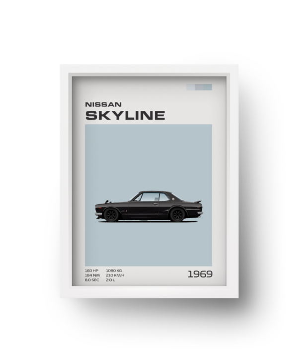 quadro decorativo carro nissan skyline 2000 gt r hakosuka