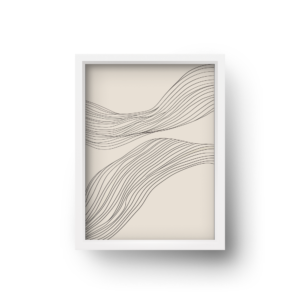 quadro decorativo abstrato fluxo de linhas pretas fundo areia