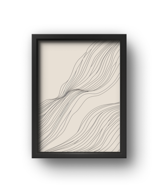 quadro decorativo abstrato fluxo de linhas pretas fundo areia modelo 2 quadro decorativo abstrato fluxo de linhas pretas fundo areia modelo 2