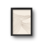 quadro decorativo abstrato fluxo de linhas marrom modelo 1