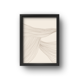 quadro decorativo abstrato fluxo de linhas marrom modelo 1