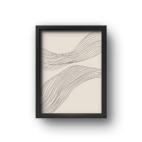 quadro decorativo abstrato fluxo de linhas pretas fundo areia
