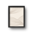 quadro decorativo abstrato fluxo de linhas marrom modelo 2