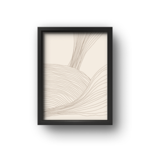 quadro decorativo abstrato fluxo de linhas marrom modelo 3