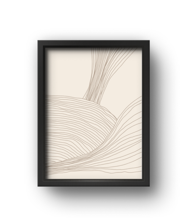 quadro decorativo abstrato fluxo de linhas marrom modelo 3