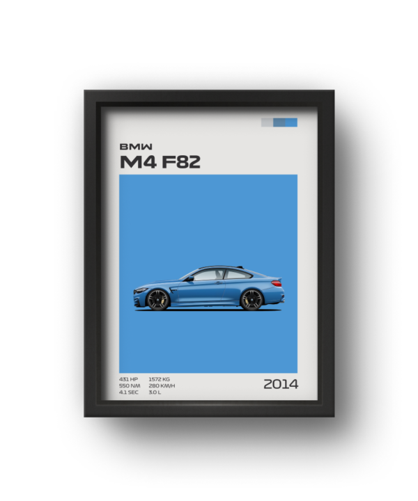 quadro decorativo carro bmw m4 f82