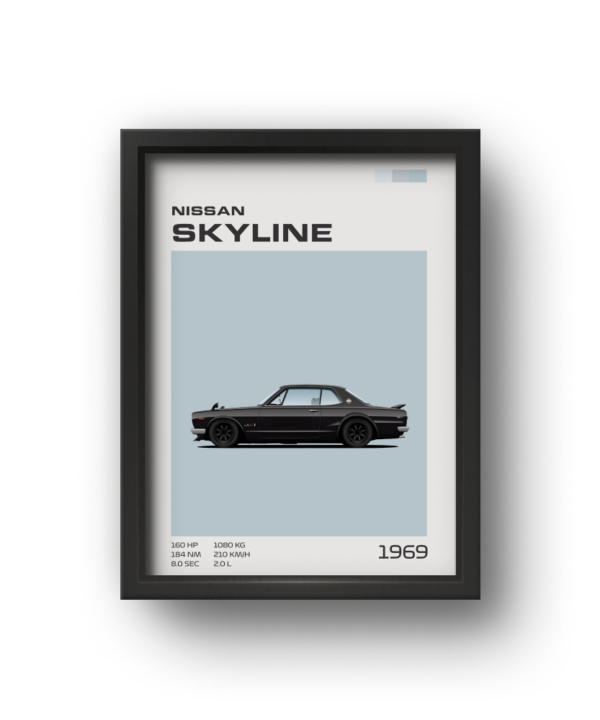 quadro decorativo carro nissan skyline 2000 gt r hakosuka